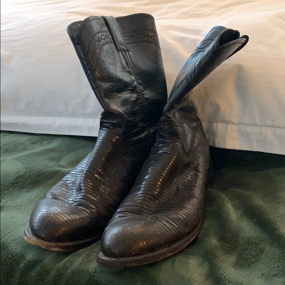 Justin Brown Lizard Skin Boots (11D)